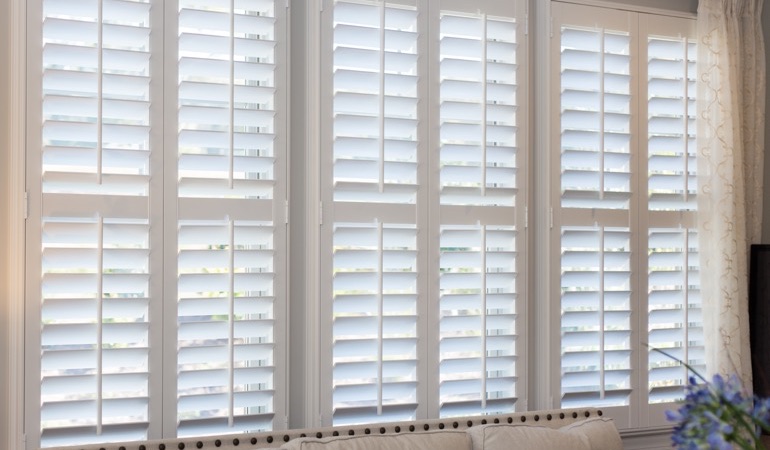 Faux wood plantation shutters in Indianapolis